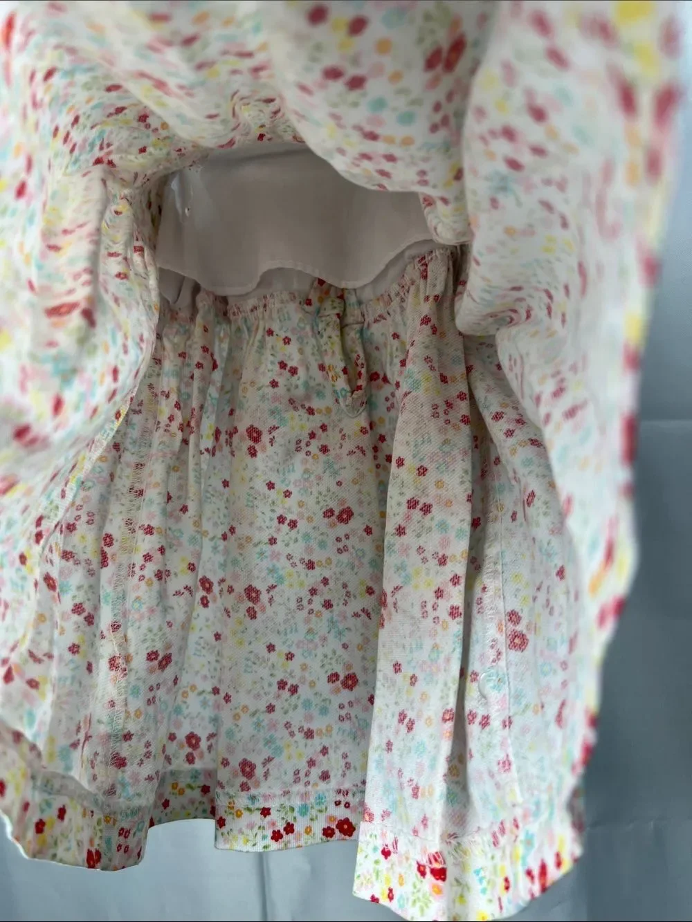 Laura Ashley Floral smocked dress with rose embroidery pink and white 9 months